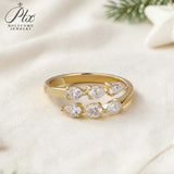 1.8CT Moissanite Pear Cut Minimalist Open Ring White Gold Yellow Gold Rose Gold Radiant Light Women Fine Jewelry