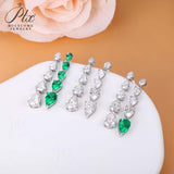 Pear-shaped Earrings Set with D/VVS Grade Moissanite & Colored Gemstones  This Jewelry Is An Ideal Choice for Party Gifts