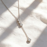 Classic Bubble Necklace D Color Round Moissanite Diamond S925 Silver Plated Dainty Chain for Enegament Party Daily Perfect Gift