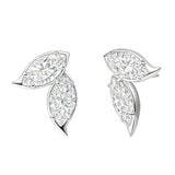 Double Clover Earrings with4CT D Color Marquise Cut Moissanite 925 Silver Plated White Yellow Gold Ear Stud Fashion Daily Jewely