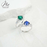 Customize Ring Cushion Cut Lab Grown Ruby Sapphire Columbia 925 Silver No Fade Hypoallergenic Anniversary Gifts Party Banquet