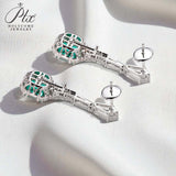 Custom Earrings 100% Real 925 Sterling Silver Lab Sapphire Columbia Ruby 10K/14K/18K Gold Fine Jewelry Wedding Gifts for Women