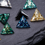 100% Real Moissanite Stone Triangle Cut Multicolor VVS1 Loose Beads With Certificate For Women Jewelry Making Charms Wholesale