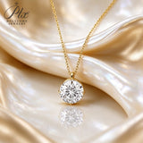 Lab Grown Diamond Necklace 18K Gold Pear Round Oval Princess Shape 1.5ct D Color Pendant Hypoallergenic Direct from Factory Daily & Office Wear Perfect Gift