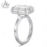 Radiant Cut Ring with 5CT D Color Moissanite Diamond 10k 14k 18K Gold Plated 925 Silver for Women Man Engagement Wedding Jewely
