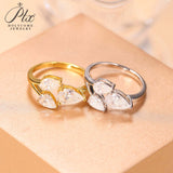 Total 2CT Moissanite Custom Ring Three-Pear Cut D/VVS1 Clarity S925 Silver Sparkling Exquisite Engagement Christmas Gift