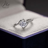 Round Shape Moissanite Twisting Ring Women Only Gifts For Festivals And Anniversaries