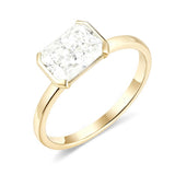 2ct Radiant Moissanite Ring High-Flash Center Stone Classic Minimalist Style Wedding Engagement Band Gift for Her