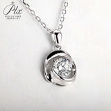 Floral Moissanite Inset Pendant Necklace Women Only Gifts For Festivals And Anniversaries