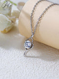 Women's 925 Sterling Silver Necklace 1.0ct D Color VVS1 Moissanite Halo Pendant Passes Diamond Tester Jewelry Gift