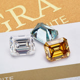 Wholesale Price Moissanite Stone Emerald Cut D Color Blue Green  VVS1 with GRA Certificate 0.5ct-10ct Gemstones