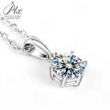 Moissanite Pendant Classical 6 Prongs 12 Color 925 Sterling Sliver Fine Jewelry Necklace Lady Birth Stones Wedding Gift Jewel