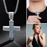 Dazzling Moissanite Hip-hop Cross Necklace - Hypoallergenic Choice for Easter Gifting to Family For Both Men and Women