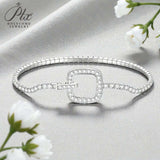 Moissanite Round Cut Multi Style Lock Design Bracelet Premium Radiant Jewelry Versatile Lock Trendy Bracelet Popular Gift Idea