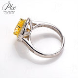 Oval Cut Champagne Moissanite 2CT Adjustable Double Halo Half Eternity Adjustble Ring