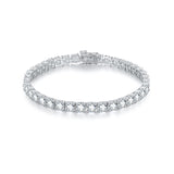 Round Tennis Bracelet Adorned with Exquisite Moissanite Multiple Size Options 925 Silver Material, Fashionable Holiday Gift