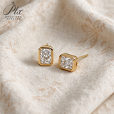 Lab Grown Diamond Stud Earrings Exquisite New Arrival Design 10K/14K/18K Solid Yellow Gold Radiant Cut 2/4ct DEF VVS Minimalist for Women Hypoallergenic Versatile
