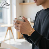 Clasp Bracelet with 1.2mm D Color Round Moissanite S925 Silver Plated Chain for Man Minimalist Delicate Jewelry Gift Daily