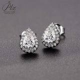 Pear Cut Moissanite Halo Stud Earrings Women Only Gifts For Festivals And Anniversaries