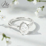 Pear Cut Moissanite Engagement Ring in 10K/14K/18K Gold Classic Solitaire Promise Ring Perfect Wedding Anniversary Gift