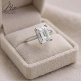 Emerald Cut Ring 1-10CT Moissanite&Ruby&Sapphire&Zambian 925 Sterling Silver Wedding Eternal Band Anniversary Gift Classical