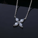 925 Sterling Silver D Color VVS1 Moissanite Four-leaf clover Necklace Daily Wear Gift-Giving