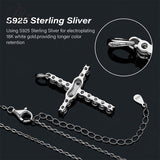 Moissanite Cross Necklace in 925 Silver - Hypoallergenic Perfect Christmas Gift for Loved Ones