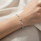 Moissanite Bracelet with 2.4CT D White/Black/Vivid Blue/Green Round Moissanite 925 Silver Plated Gold Women Man Party Gift Daily