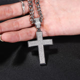 Dazzling Moissanite Hip-hop Cross Necklace - Hypoallergenic Choice for Easter Gifting to Family For Both Men and Women