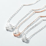 Love Heart Necklace with1/2/3CT D Color Moissanite S925 Plated White Yellow Rose Gold Chain for Woman Engagement Chrisrmas Charm