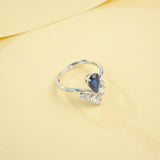 Crown Ring 5X8mm Pear Lab Grown Ruby Sapphire Zambian Padparadscha 925 Silver Ring for Women Man Engagement Christmas Party Gift