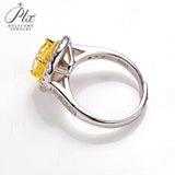 Cushion Cut Champagne Moissanite 2CT Adjustable Double Halo Half Eternity Adjustble Ring