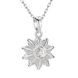 Moissanite Necklace Sunflower Pendant Multicolor Round Cut 1ct Women Wedding Party Engagement Special Gifts Charms Fine Jewelry