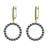 Hoop Earrings 2.6CT D White/Black/Champagne/Vivid blue Round Moissanite S925 Silver Plated for Fishion Party Gift Hypoallergenic