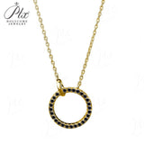 Circle Pendant Necklace 2CT D Color/Black/Champagne/Vivid Blue Round Moissanite S925 Plated Chain Perfect for Daily Party
