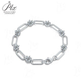 Paperclip Bracelet with Exquisite Moissanite Accents Women's Style Fashionable and Popular An Excellent Holiday Gift