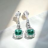 Custom Earrings 100% Real 925 Sterling Silver Lab Sapphire Columbia Ruby 10K/14K/18K Gold Fine Jewelry Wedding Gifts for Women