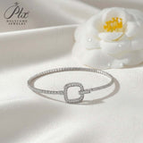 Moissanite Round Cut Multi Style Lock Design Bracelet Premium Radiant Jewelry Versatile Lock Trendy Bracelet Popular Gift Idea