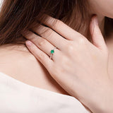 0.5 CT Round Emerald Pavé Band Ring