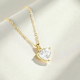 Love Heart Necklace with1/2/3CT D Color Moissanite S925 Plated White Yellow Rose Gold Chain for Woman Engagement Chrisrmas Charm