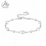 Elegant Moissanite Teardrop Bracelet Pear Shape Gem Beaded Chain Chic Women’s Everyday Jewelry Delicate Shine Fashion Gift