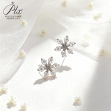 Moissanite Stud Earrings Snowflake D Color VVS1 Clarity 925 Sterling Silver GRA Certified Hypoallergenic Non Tarnish Office Commuter Jewelry