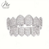 925 Sterling Silver Iced Out Grillz with VVS1 Clarity Diamonds Hip Hop Teeth Grills Jewelry Luxury Fashion Accessory