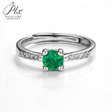 0.5 CT Round Emerald Pavé Band Ring