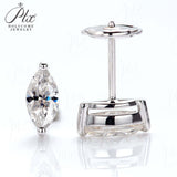 Minimalist Marquise Cut Moissanite Stud Earrings Women Only Gifts For Festivals And Anniversaries