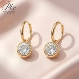 Lab Grown Diamond Earrings Exquisite New Arrival Design Round Cut 2ct DEF VS 10K/14K/18K Solid Yellow Gold Minimalist for Women Hypoallergenic Versatile