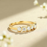 Diamond Eternity Ring with 0.7CT D Color Round Moissanite 10k 14k 18K Gold Plated 925 Silver for Women Wedding Engagement Jewely