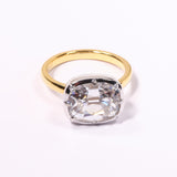 5CT Cushion Cut Moissanite Ring for Women Solid 18K 14K 10K Yellow Gold Two Tone Ring for Christmas Gifts