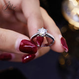 Moissanite Ring 6 Claws Silver Ring 12 Colors Round 1CT 925 Sterling Sliver Fine Jewelry Birth Stones Wedding Gift Jewel Ring