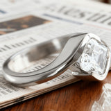 Asscher Cut Moissanite Ring 1-3ct White Gold Yellow Gold Art Deco Style Engagement Ring Wedding Gift for Women